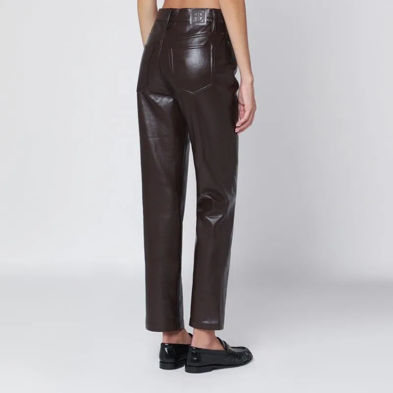 BROWN REGENERATED LEATHER TROUSERS sold by Lord & Taylor product image thumbnail 2