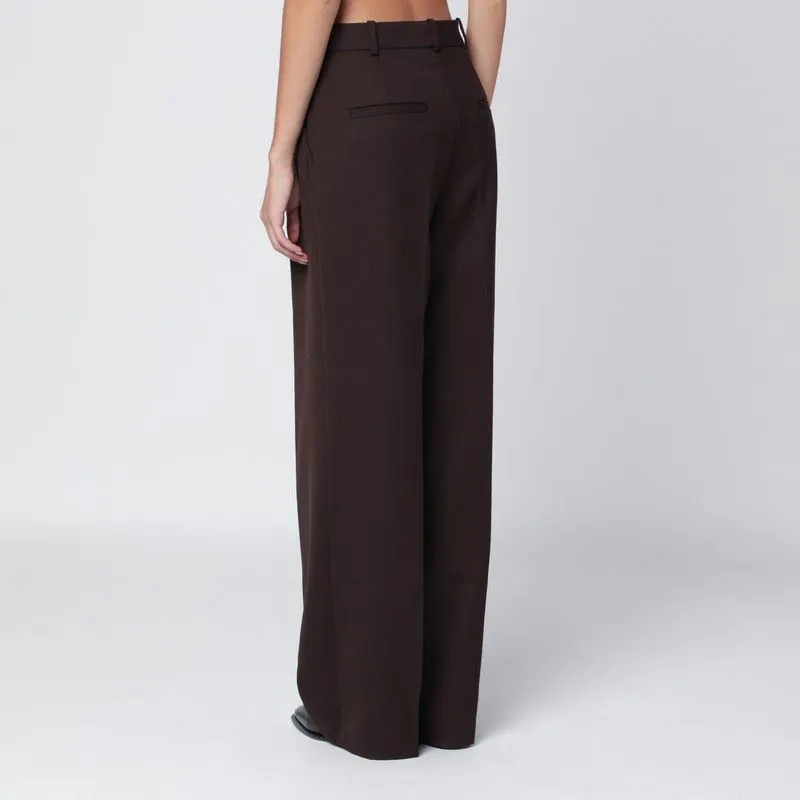 BROWN WIDE-LEG WOOL BLEND TROUSERS sold by Lord & Taylor product image thumbnail 2