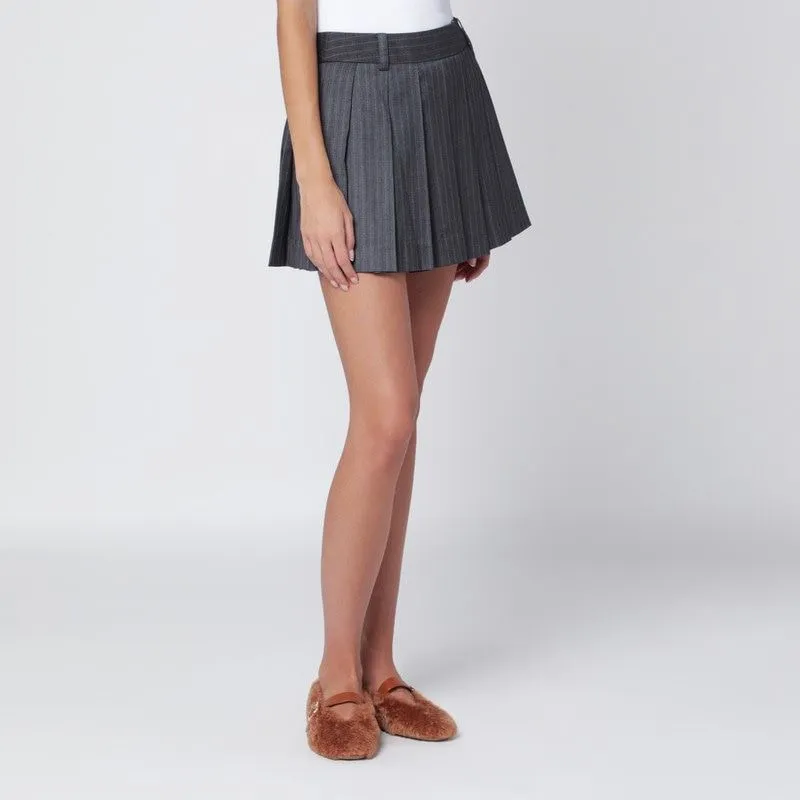 GREY STRIPED PLEATED MINI SKIRT sold by Lord & Taylor