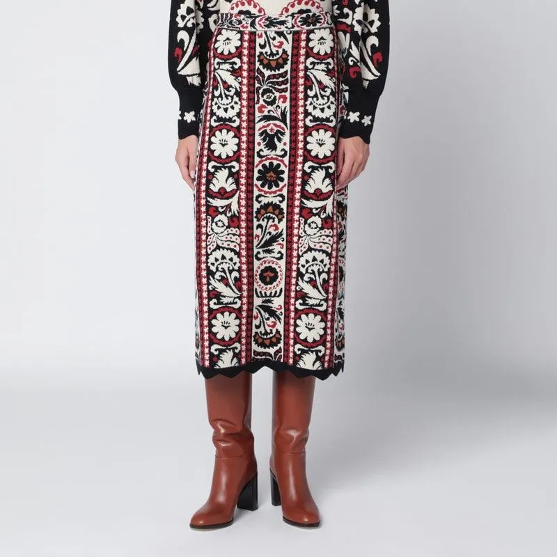 IVORY STRIPED SKIRT WITH TAPESTRY sold by Lord & Taylor