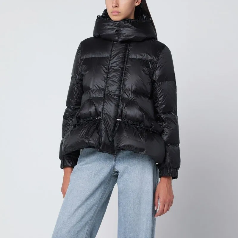 BLACK NYLON DOWN JACKET WITH DRAWSTRING made by Sacai