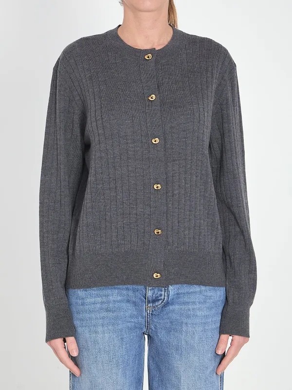 RIBBED WOOL CARDIGAN sold by Lord & Taylor
