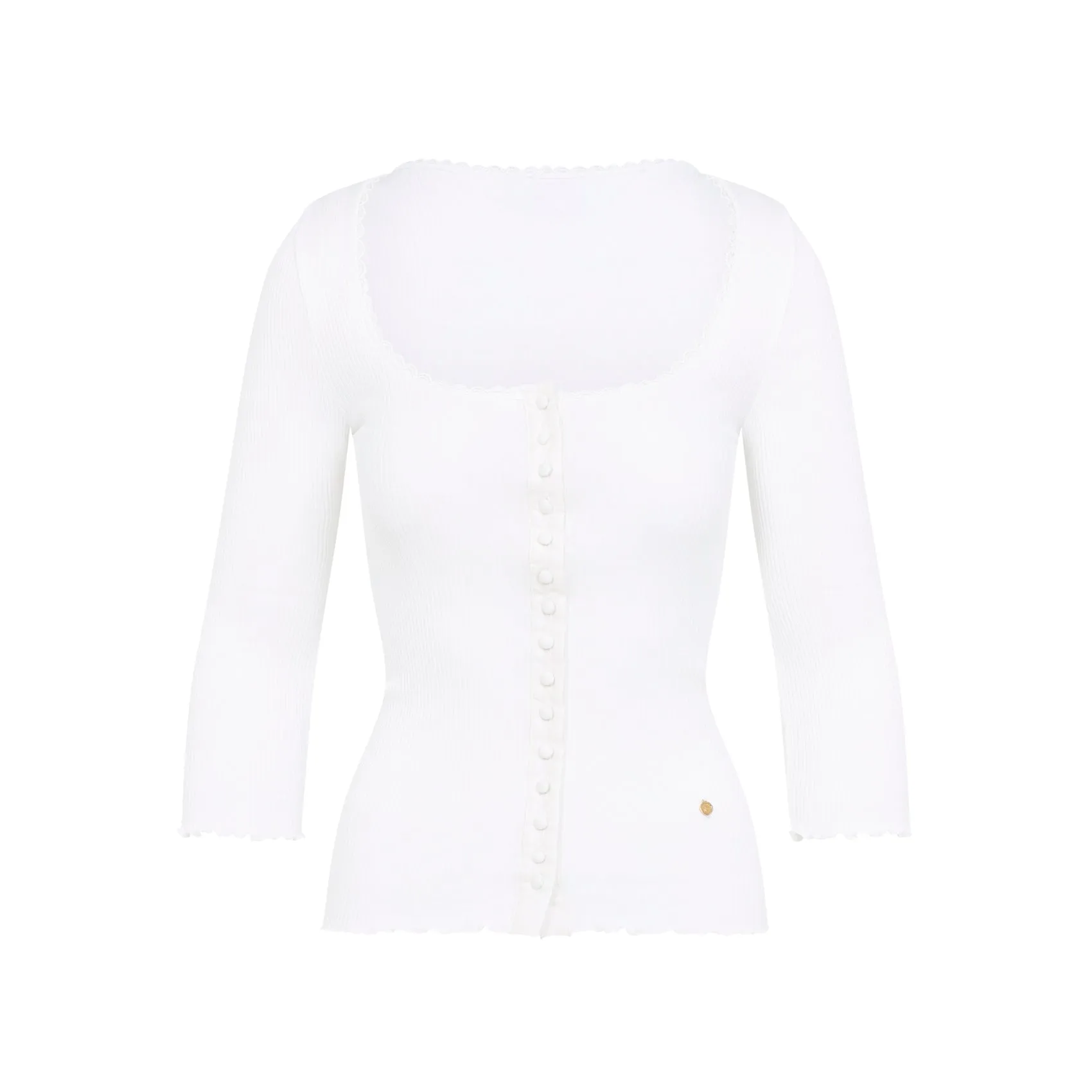 FITTED COTTON CARDIGAN WITH DEEP NECKLINE sold by Lord & Taylor