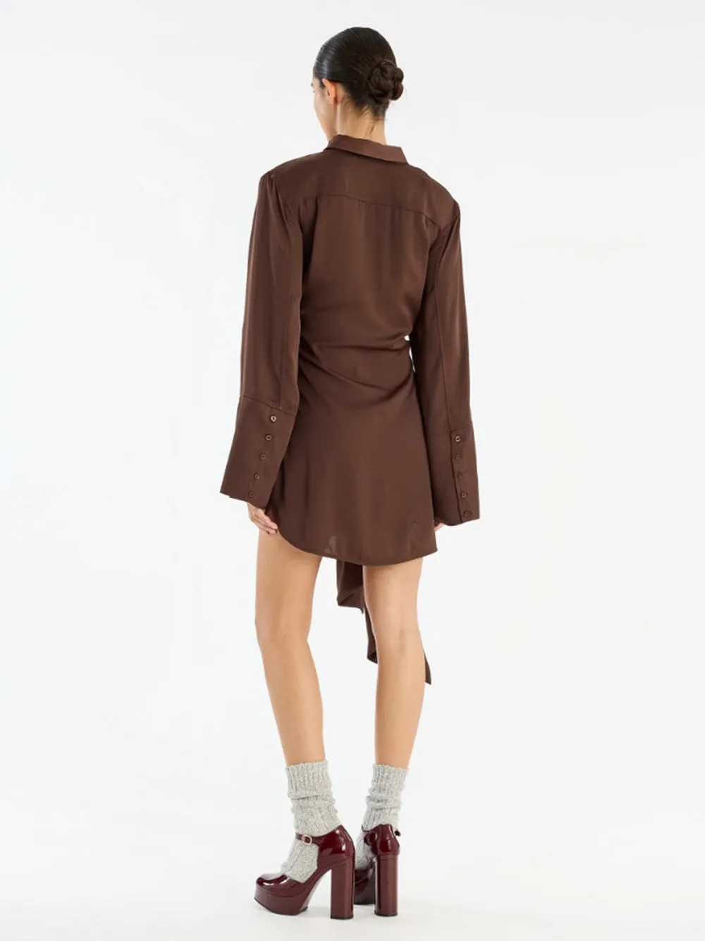 SHIRT DRESS WITH SATIN TIE sold by Lord & Taylor product image thumbnail 3