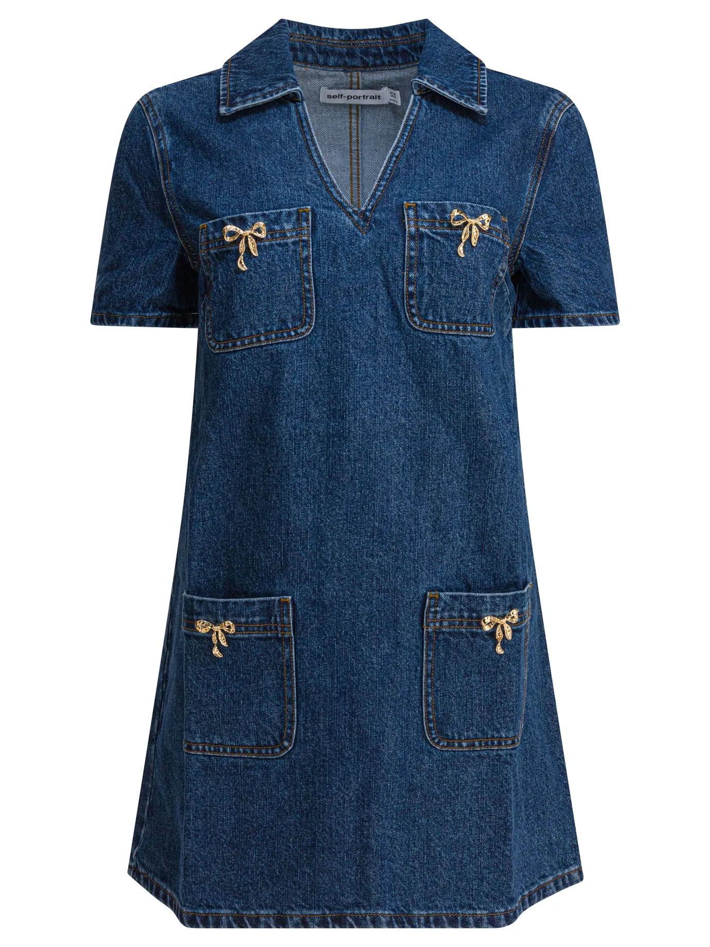 DENIM CRYSTAL BOW MINI DRESS sold by Lord & Taylor