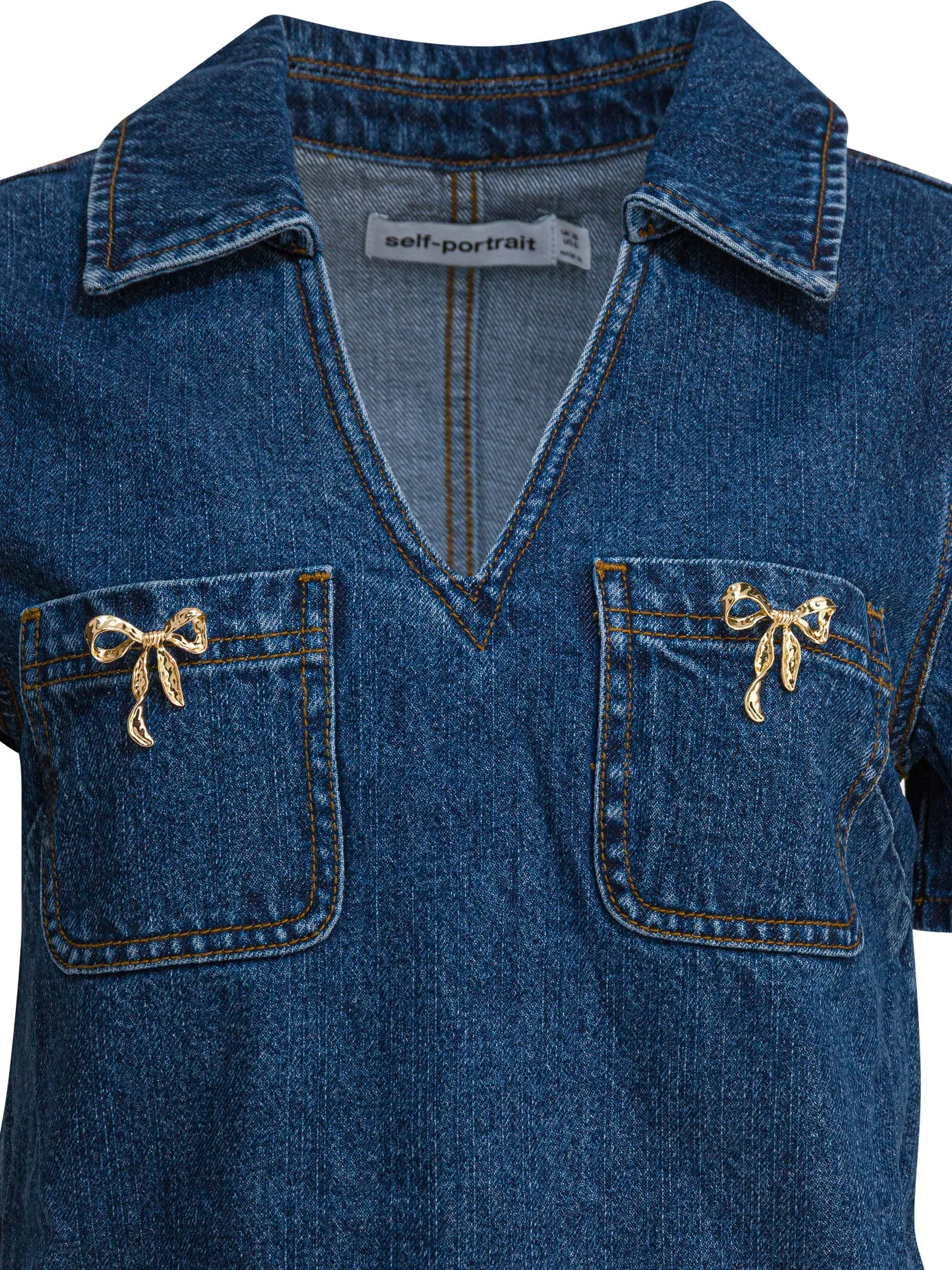 DENIM CRYSTAL BOW MINI DRESS sold by Lord & Taylor product image thumbnail 3
