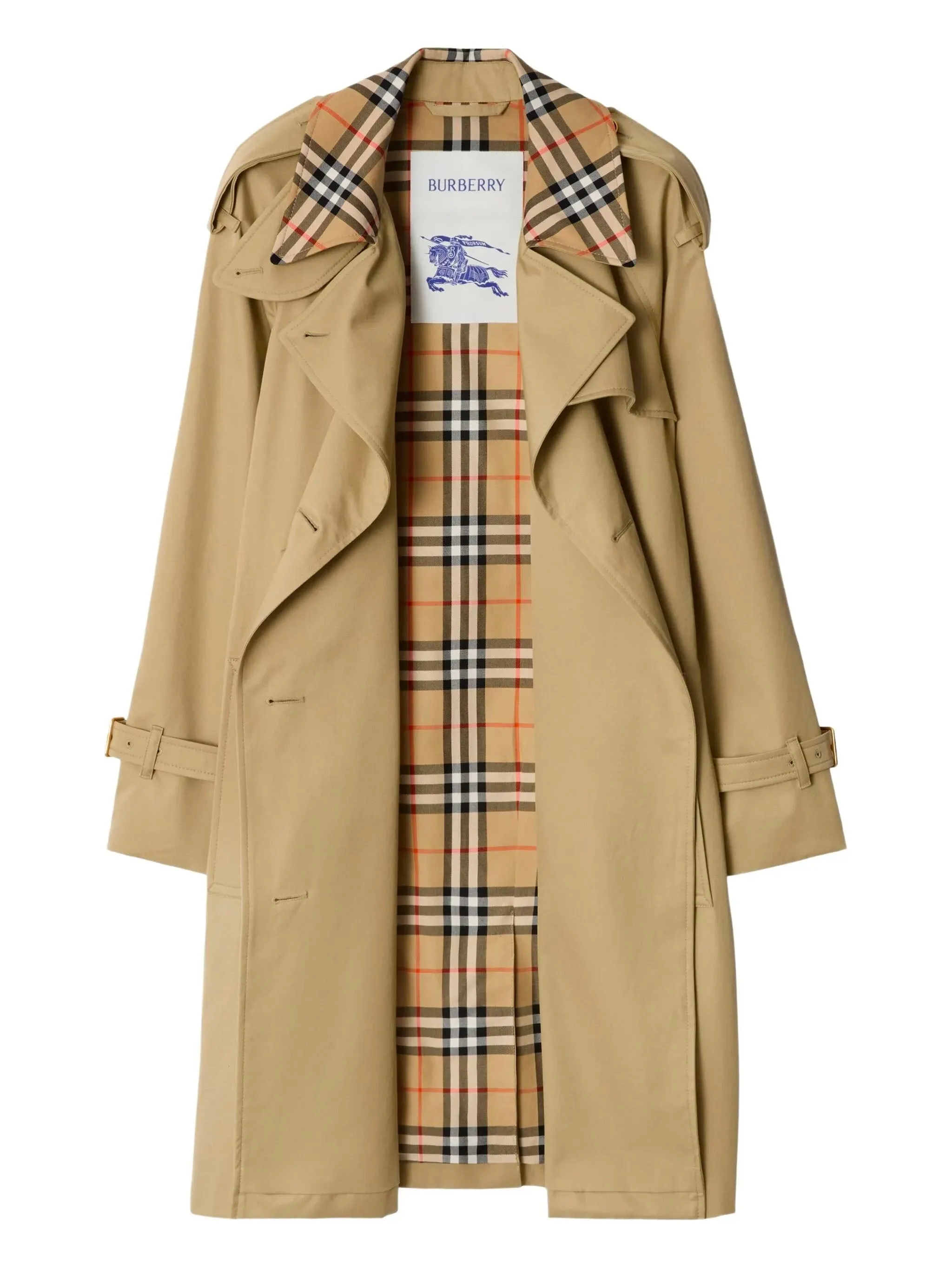 CASTLEFORD MEDIUM TRENCH COAT WITH CHECK COLLAR sold by Lord & Taylor product image thumbnail 2