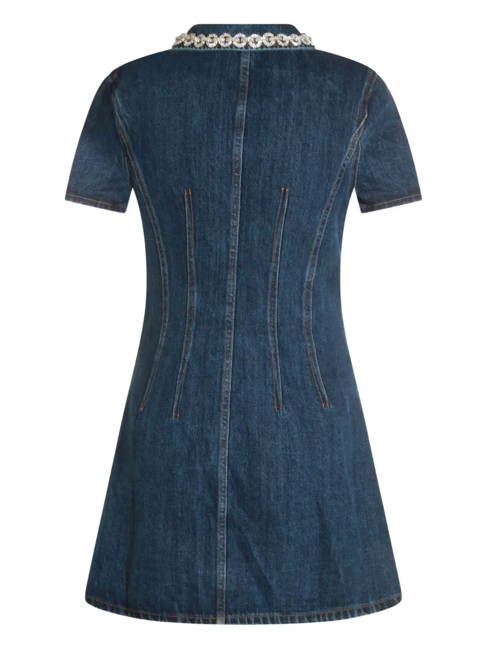 DENIM CRYSTAL TRIM COLLARED MINI DRESS sold by Lord & Taylor product image thumbnail 2