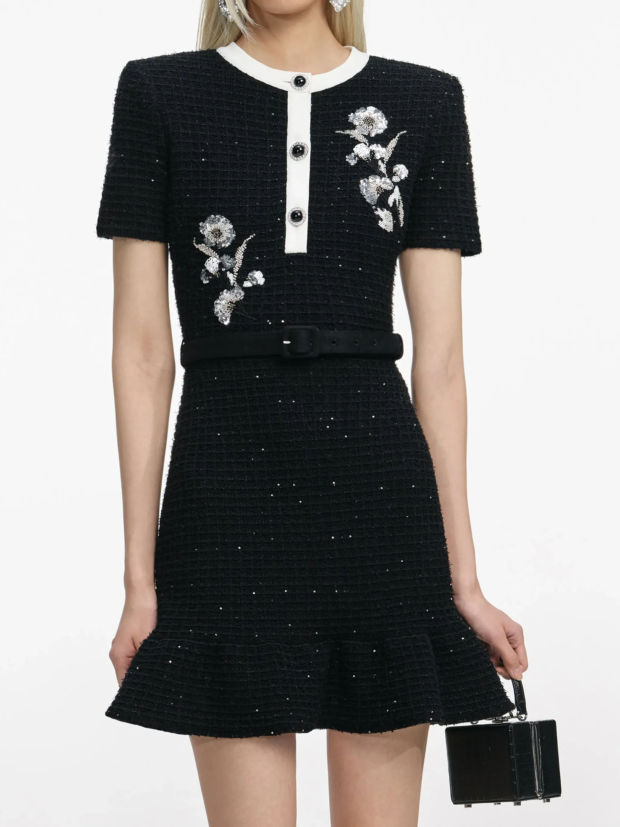 CREPE FUR HEM MINI DRESS sold by Lord & Taylor product image thumbnail 4