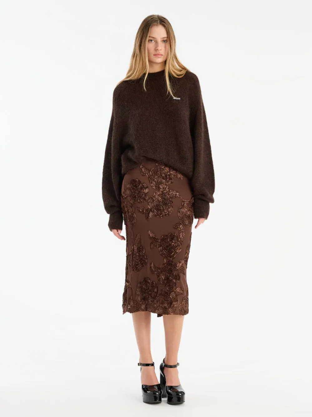 FLOWER MESH PENCIL SKIRT sold by Lord & Taylor product image thumbnail 2