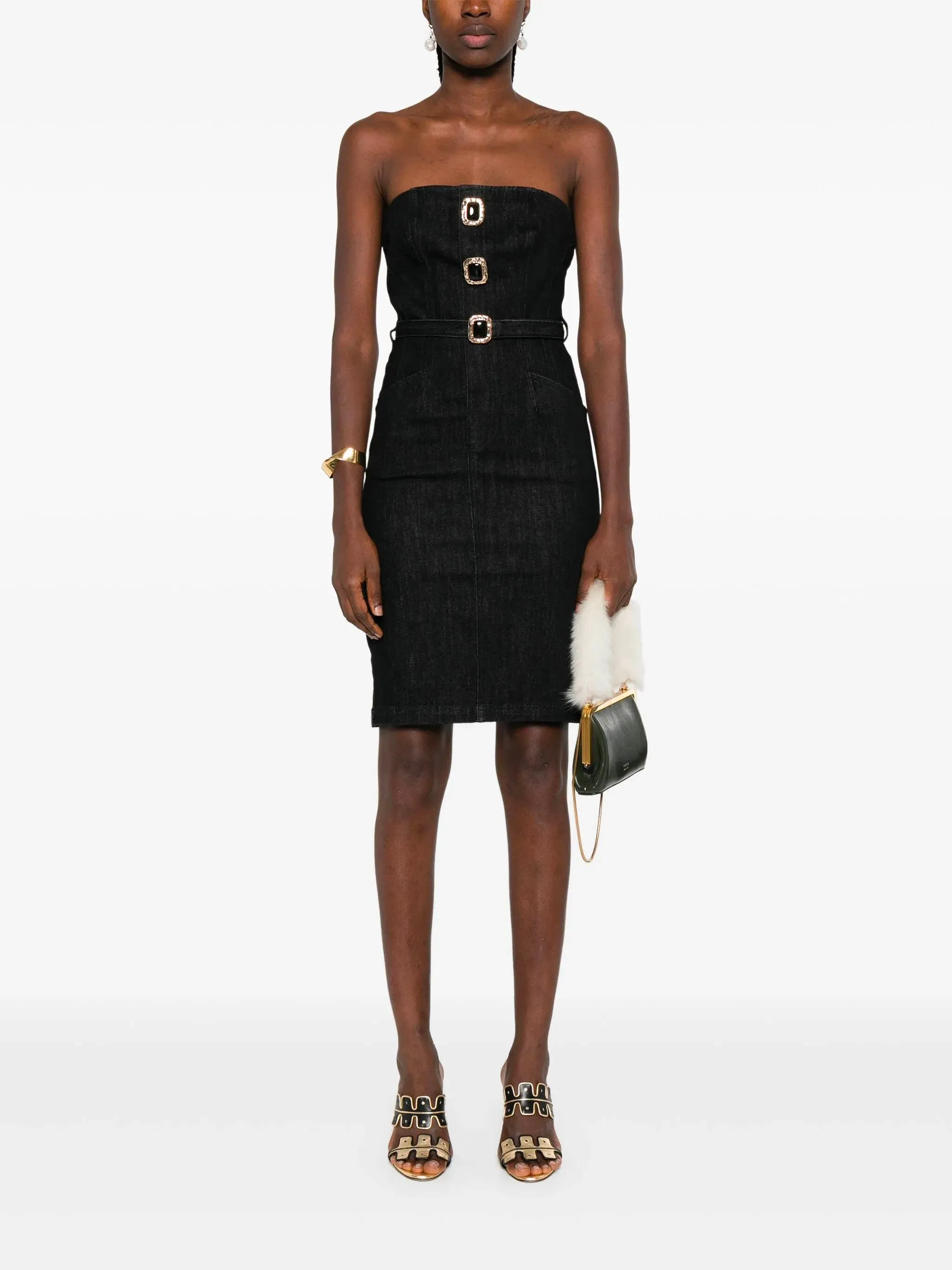 DENIM BANDEAU MIDI DRESS sold by Lord & Taylor product image thumbnail 2