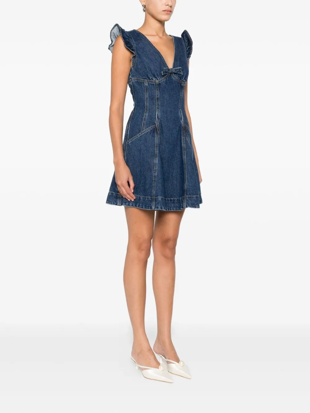 DENIM FLARED MINI DRESS sold by Lord & Taylor product image thumbnail 3