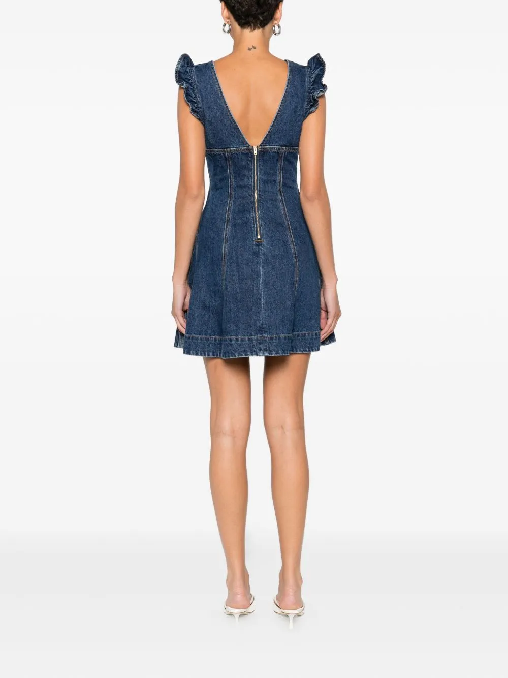 DENIM FLARED MINI DRESS sold by Lord & Taylor product image thumbnail 4