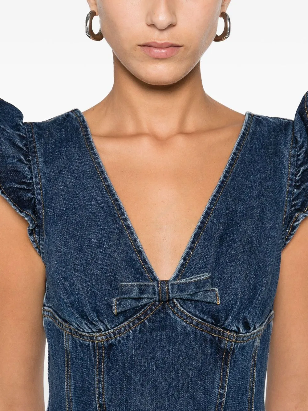 DENIM FLARED MINI DRESS sold by Lord & Taylor product image thumbnail 5