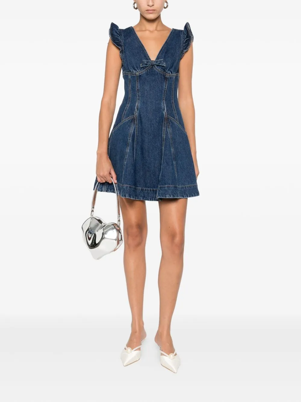 DENIM FLARED MINI DRESS sold by Lord & Taylor product image thumbnail 2