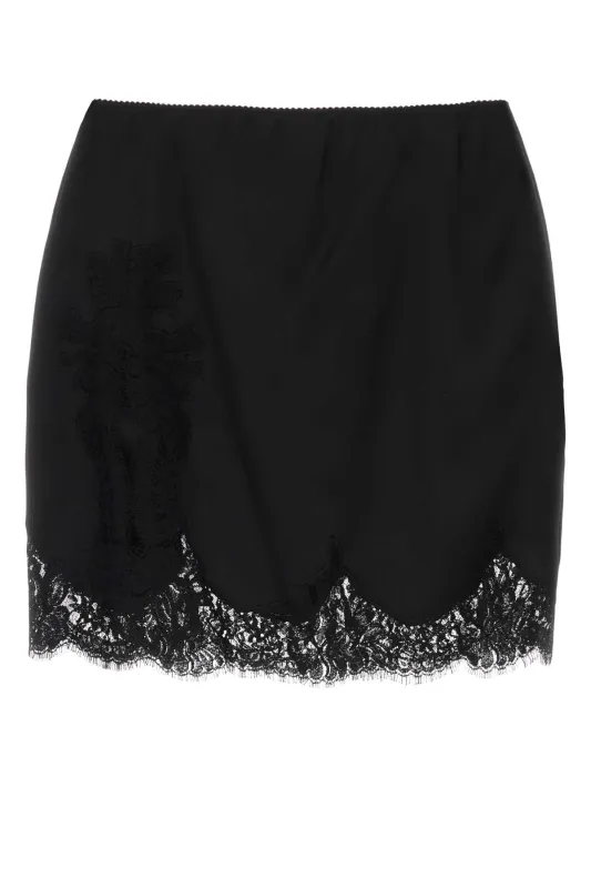 BLACK SATIN MINI SKIRT sold by Lord & Taylor