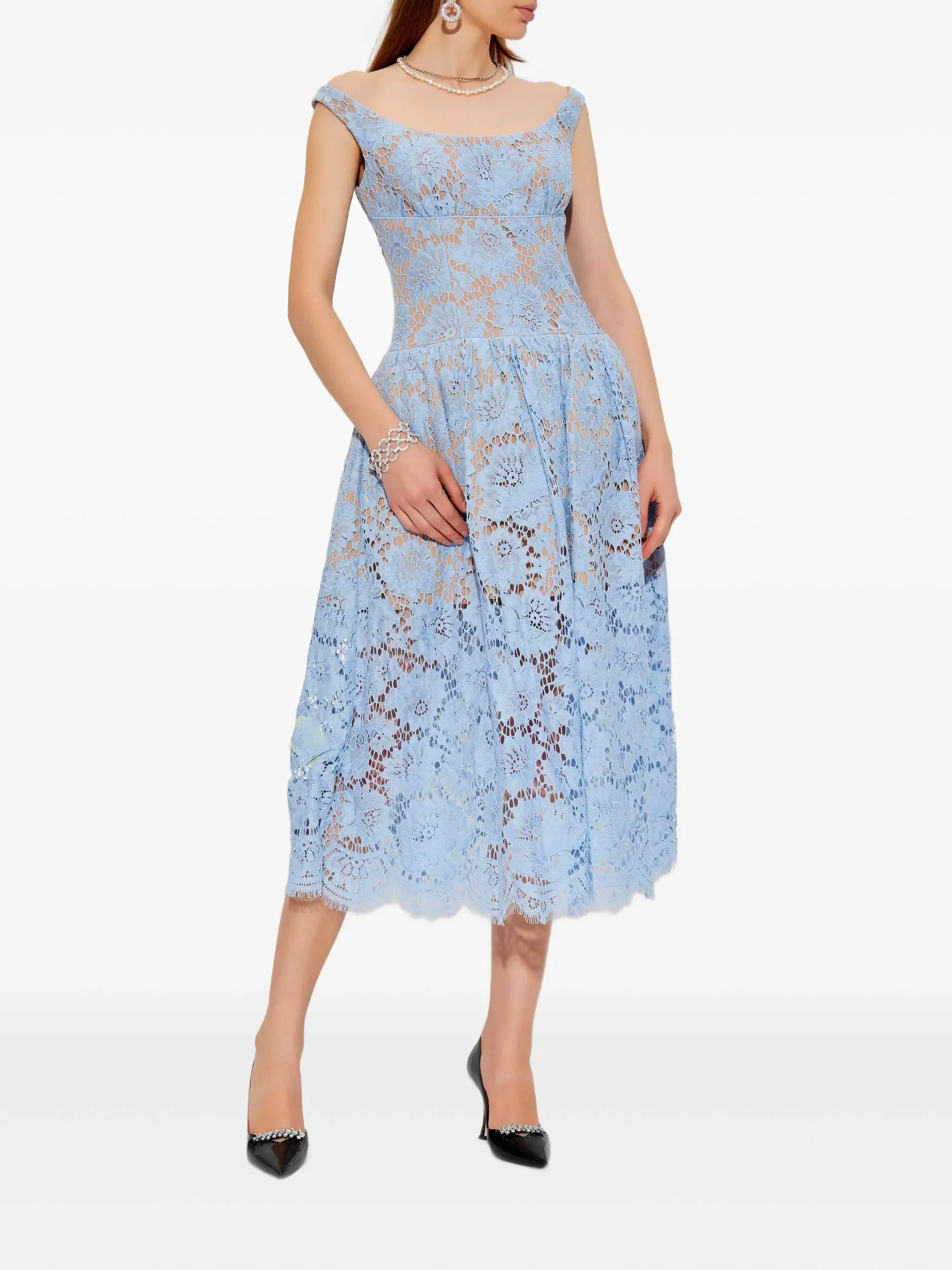 FLORAL LACE MIDI DRESS sold by Lord & Taylor product image thumbnail 2
