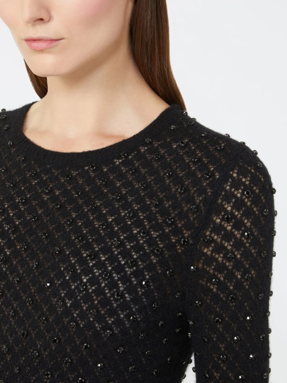 SWEATER IN EMBROIDERED WOOL AND MOHAIR YARN sold by Lord & Taylor product image thumbnail 4