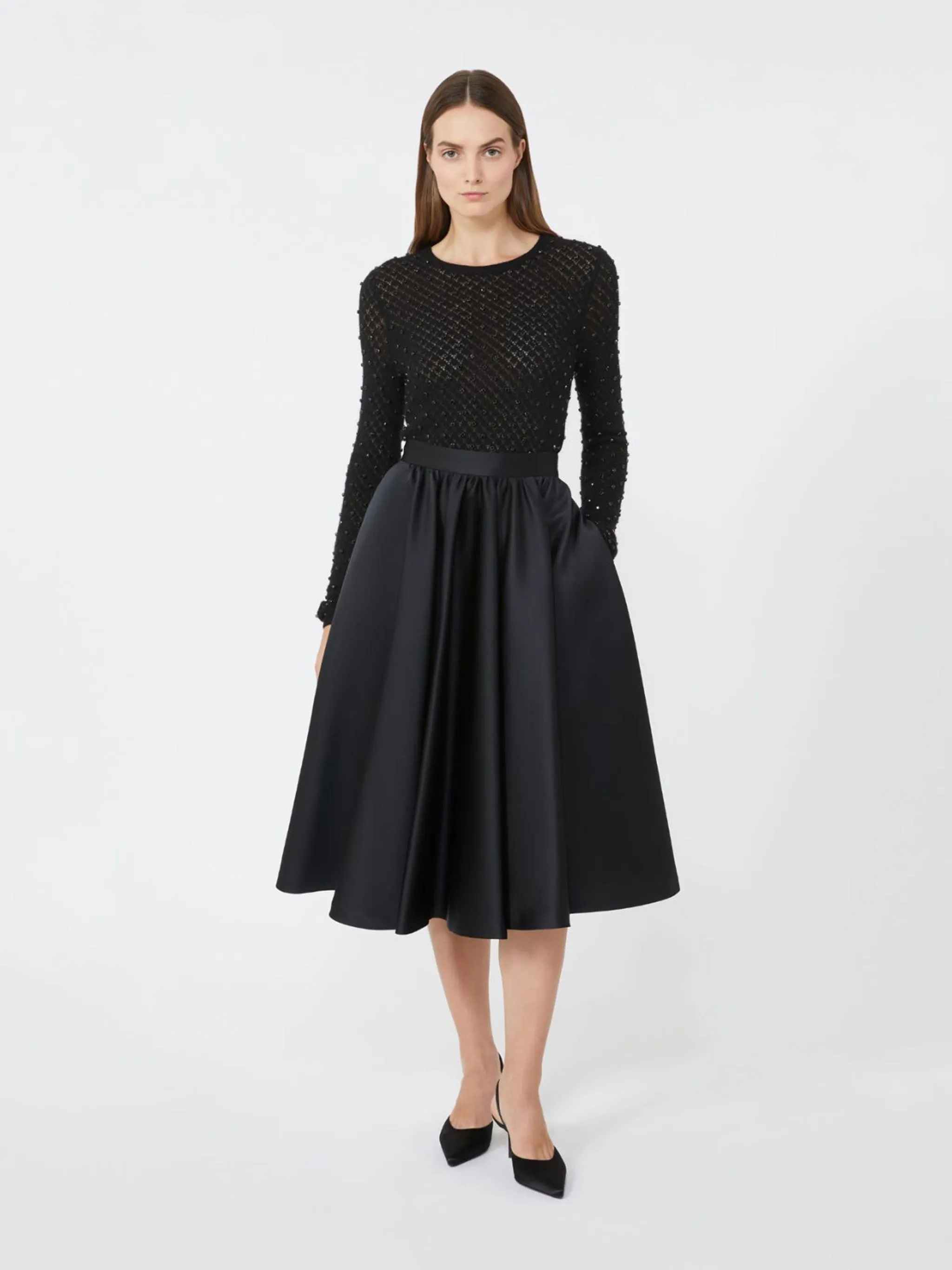 SWEATER IN EMBROIDERED WOOL AND MOHAIR YARN sold by Lord & Taylor