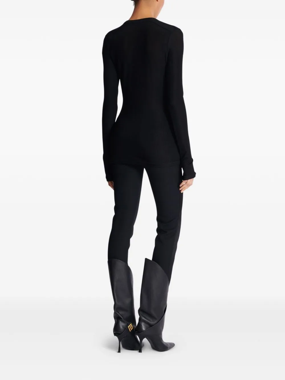 LONG-SLEEVED LACE-UP TOP sold by Lord & Taylor product image thumbnail 4