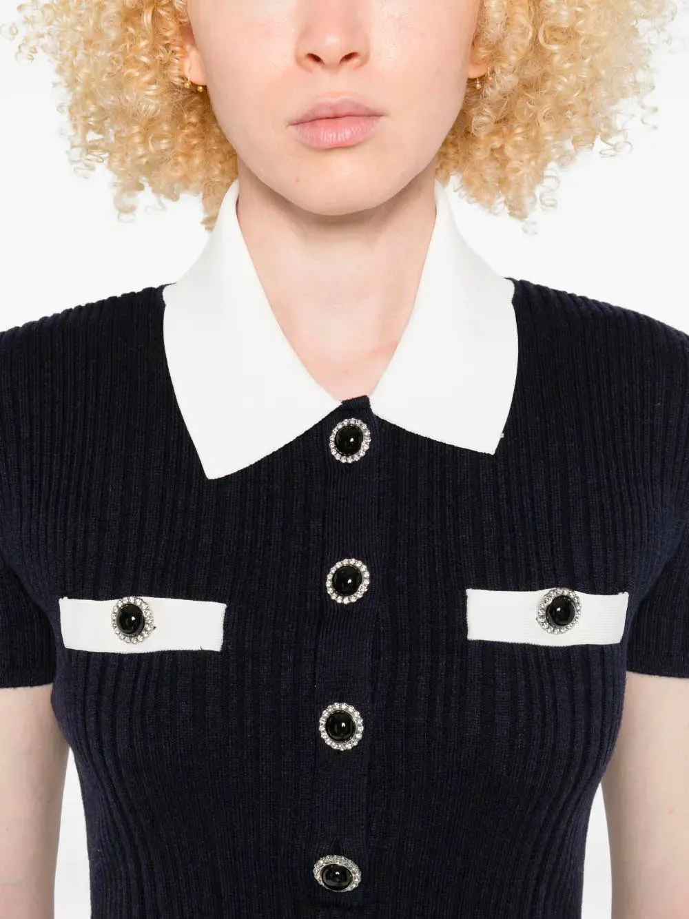 CONTRAST COLLAR KNIT MINI DRESS sold by Lord & Taylor product image thumbnail 5