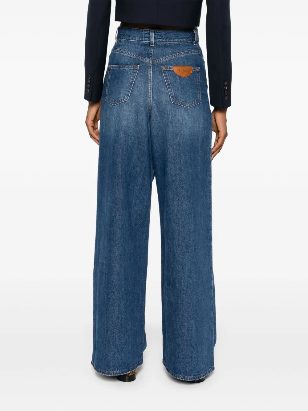 WIDE-LEG DENIM JEANS WITH HIGH WAIST AND FIVE-POCKET DESIGN sold by Lord & Taylor product image thumbnail 2