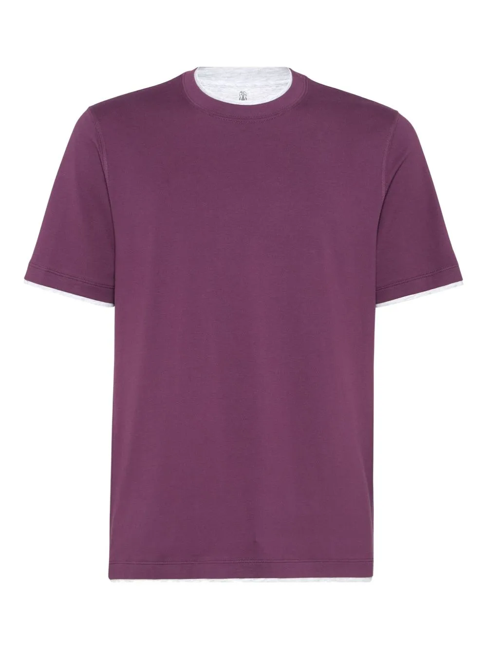COTTON JERSEY CREW NECK T-SHIRT WITH FAUX-LAYERING sold by Lord & Taylor