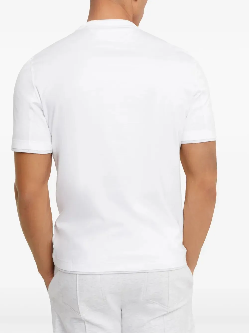 COTTON JERSEY CREW NECK T-SHIRT WITH FAUX-LAYERING sold by Lord & Taylor product image thumbnail 3