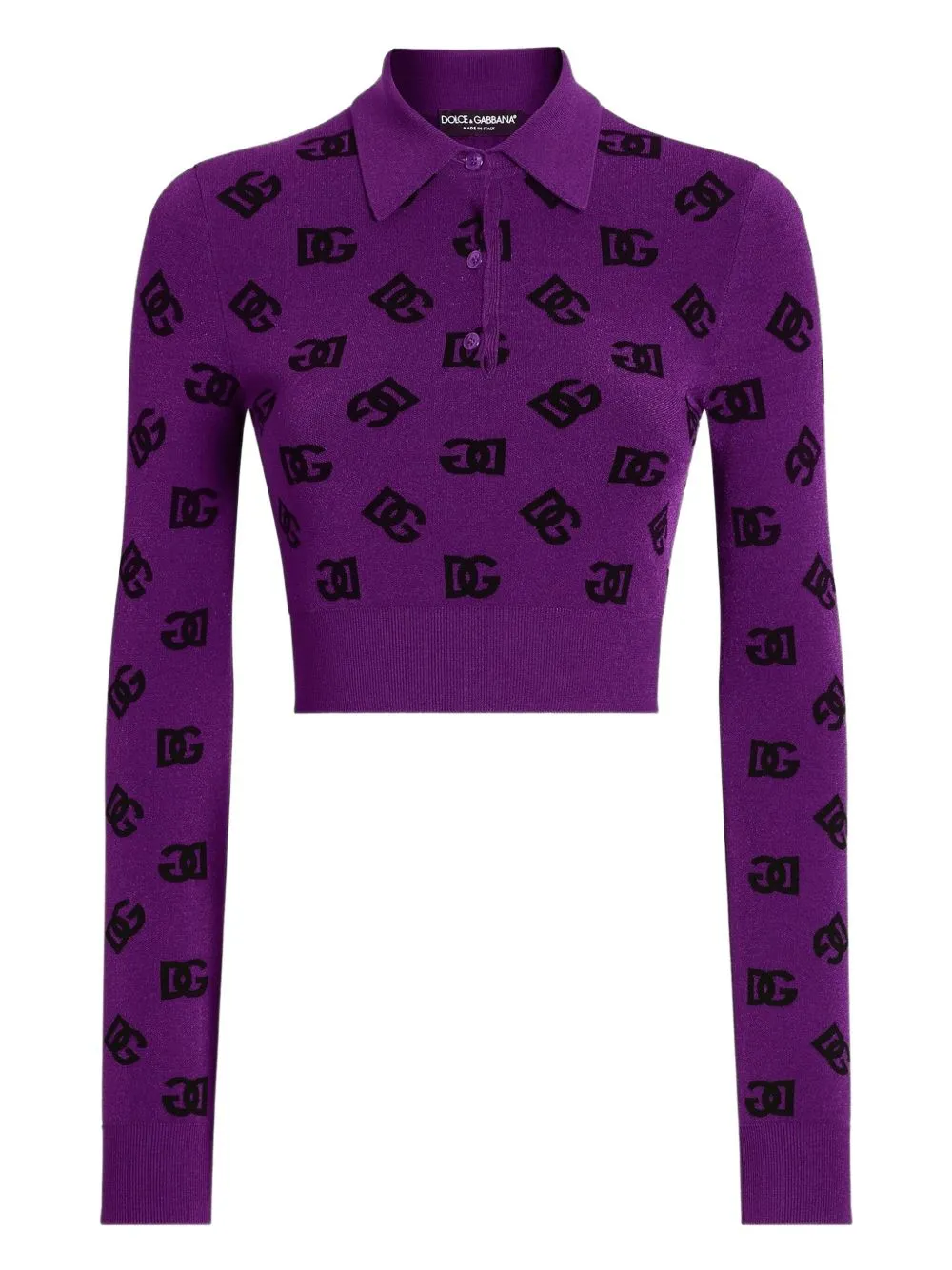 LONG-SLEEVED POLO SHIRT IN JACQUARD VISCOSE sold by Lord & Taylor