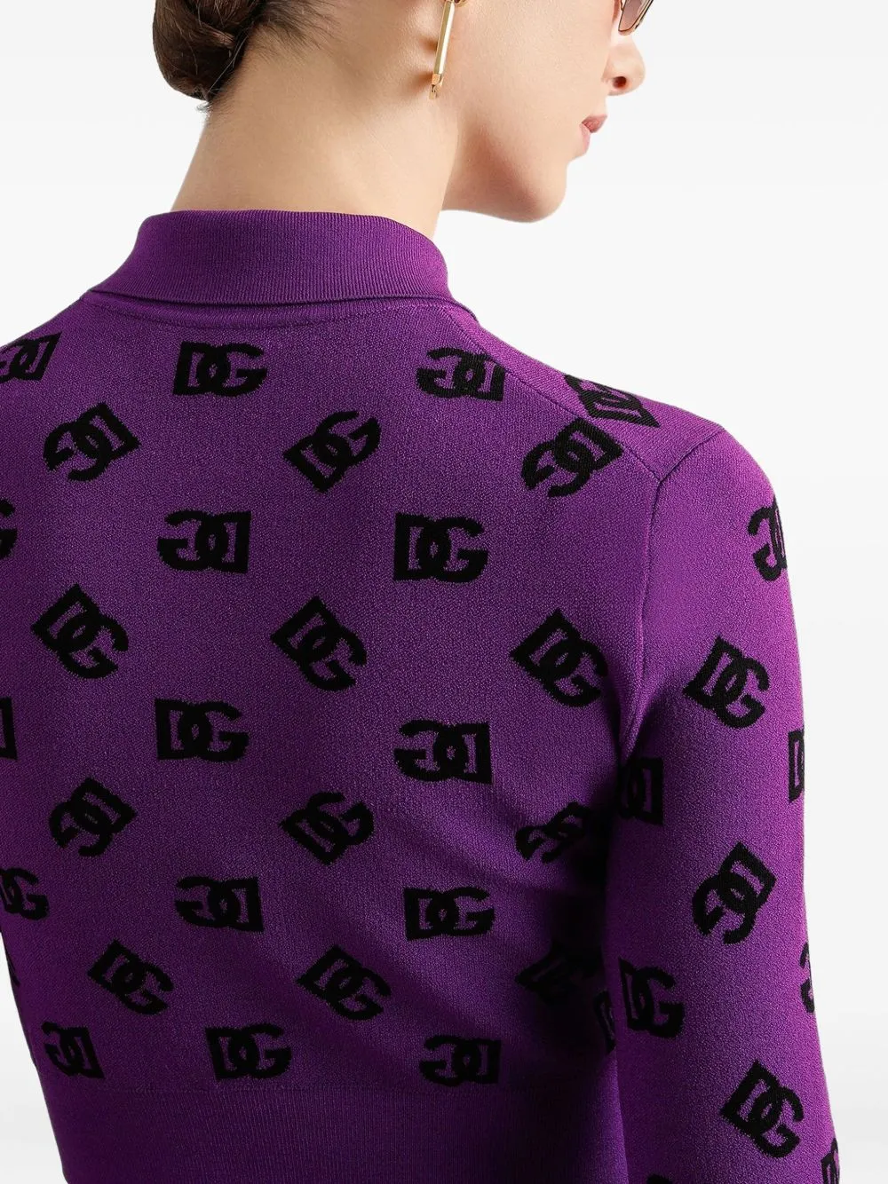 LONG-SLEEVED POLO SHIRT IN JACQUARD VISCOSE sold by Lord & Taylor product image thumbnail 5