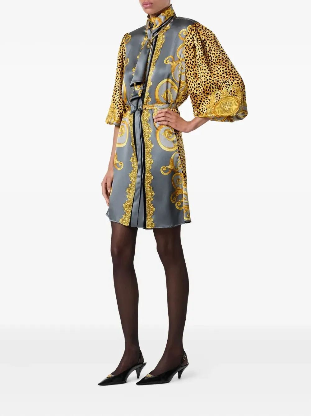 DRESS CHEETAH FOULARD ON SILK CREPE SATIN LW sold by Lord & Taylor product image thumbnail 4