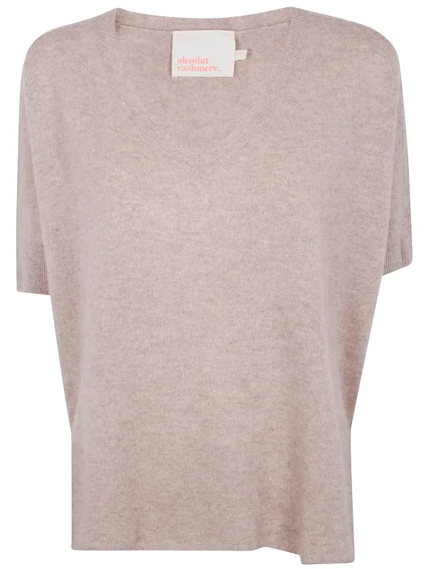 "GIUSTINA" SHORT SLEEVES V NECK OVERSIZED SWEATER sold by Lord & Taylor