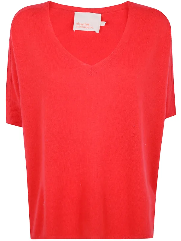 "GIUSTINA" SHORT SLEEVES V NECK OVERSIZED SWEATER sold by Lord & Taylor