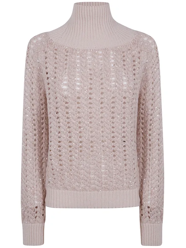 BRAID CRYSTALS HIGH NECK SWEATER sold by Lord & Taylor