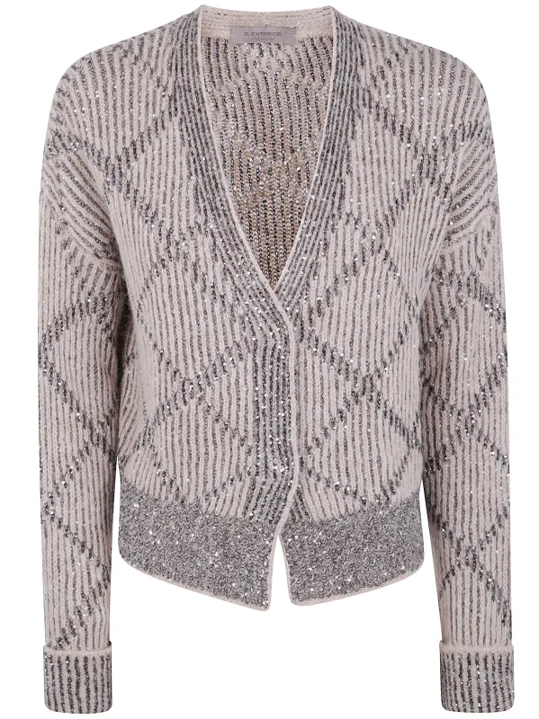 SEQUINS RHOMBUS SHORT CARDIGAN sold by Lord & Taylor