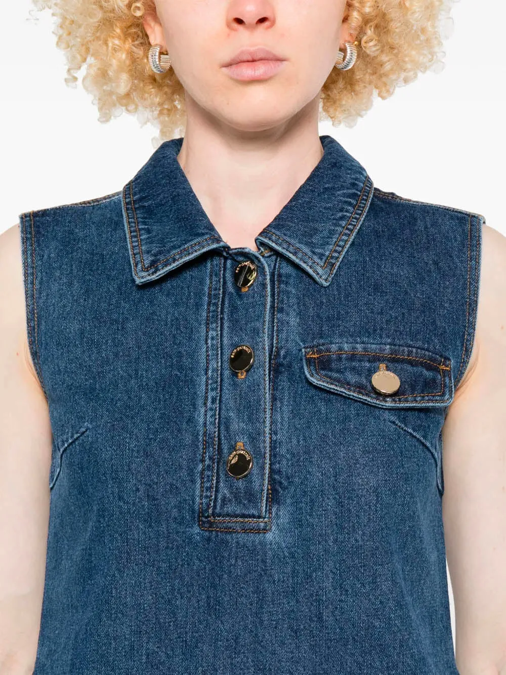 DENIM SLEEVELESS MINI DRESS sold by Lord & Taylor product image thumbnail 5