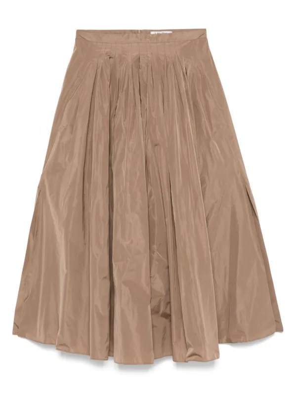 DARK CAMEL PLEATED JOKEY SKIRT sold by Lord & Taylor