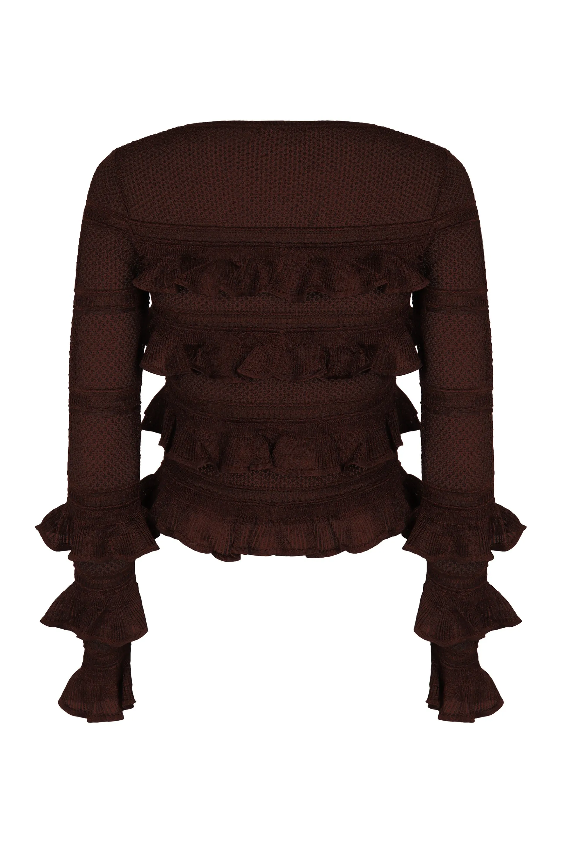 LONG SLEEVE KNIT TOP WITH RUFFLES sold by Lord & Taylor product image thumbnail 2