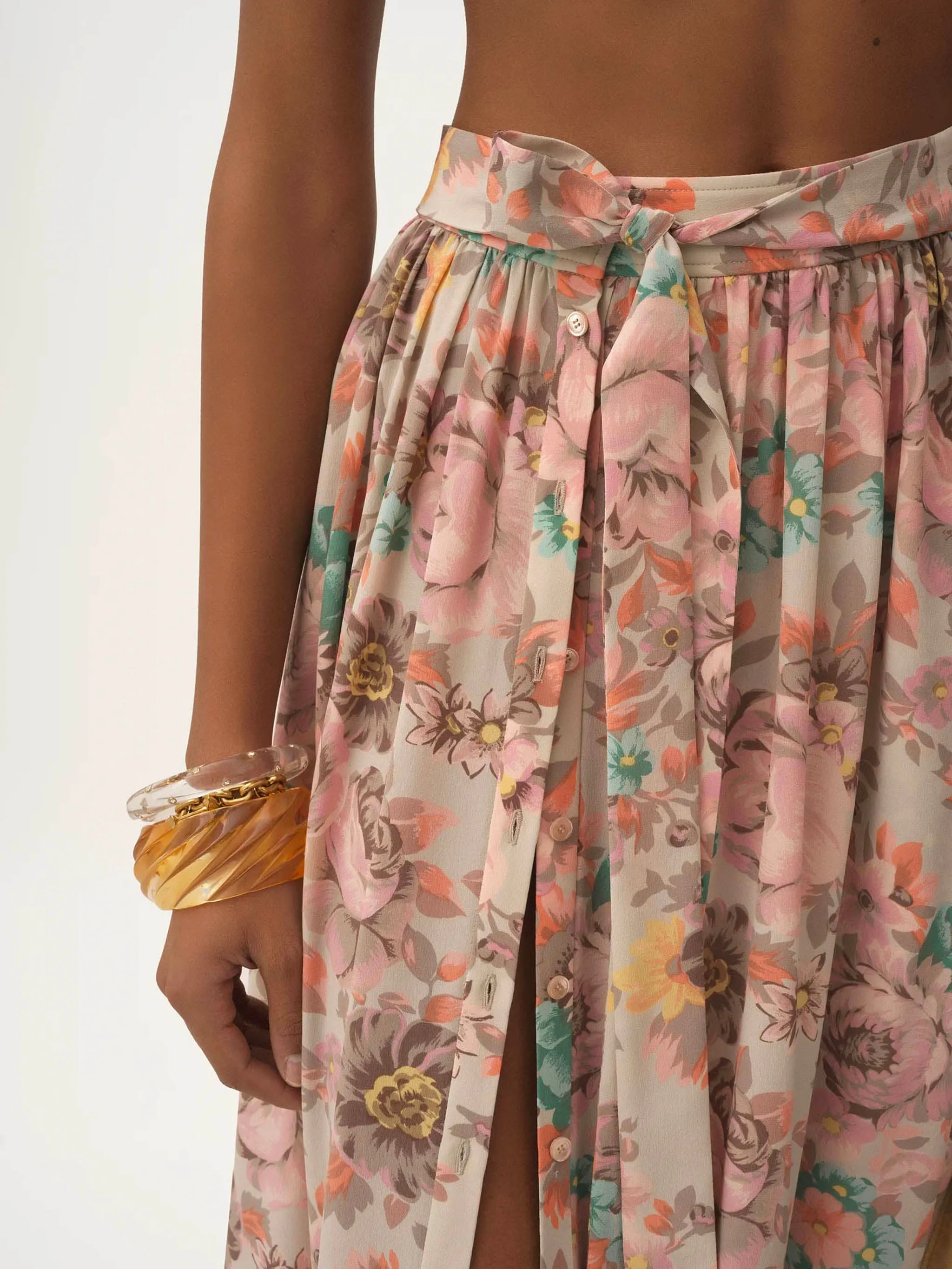 GATHERED MIDI SKIRT sold by Lord & Taylor product image thumbnail 5