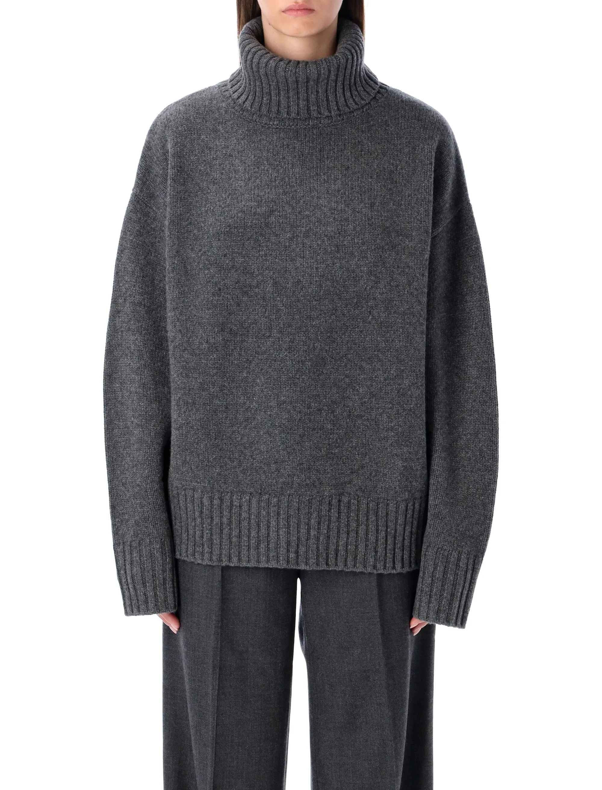 RHEA HEAVY GREY WOOL TURTLENECK SWEATER sold by Lord & Taylor