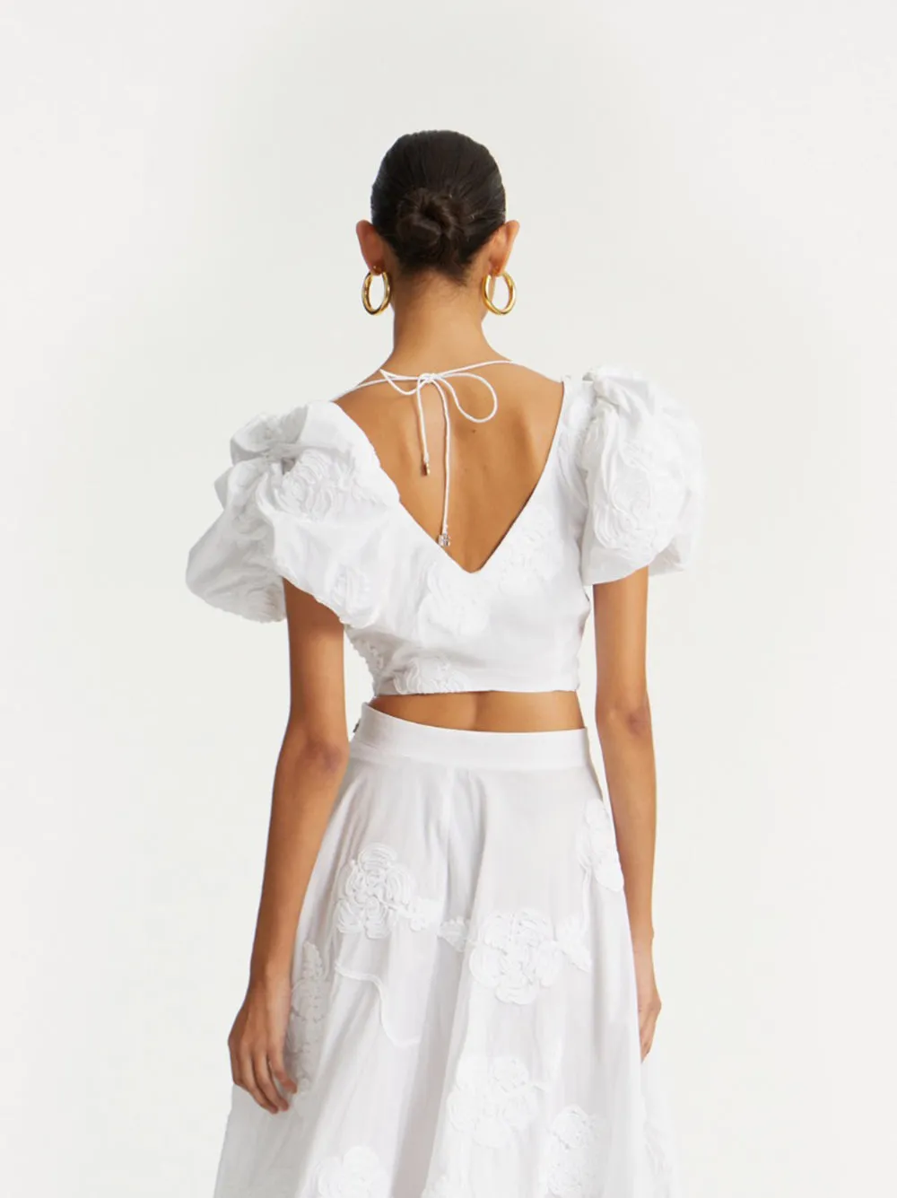 PUFF SLEEVE COTTON TOP sold by Lord & Taylor product image thumbnail 3