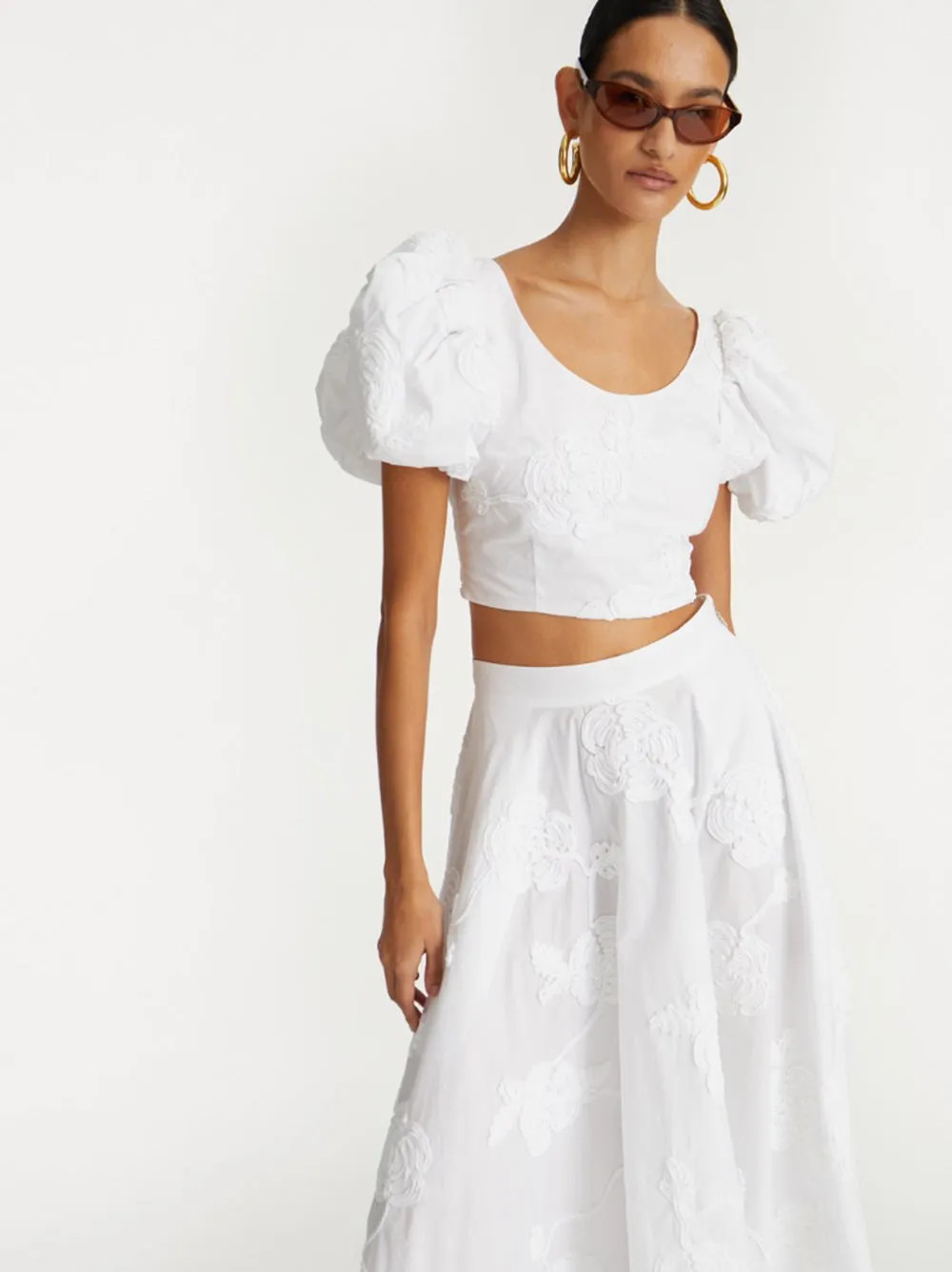PUFF SLEEVE COTTON TOP sold by Lord & Taylor product image thumbnail 4