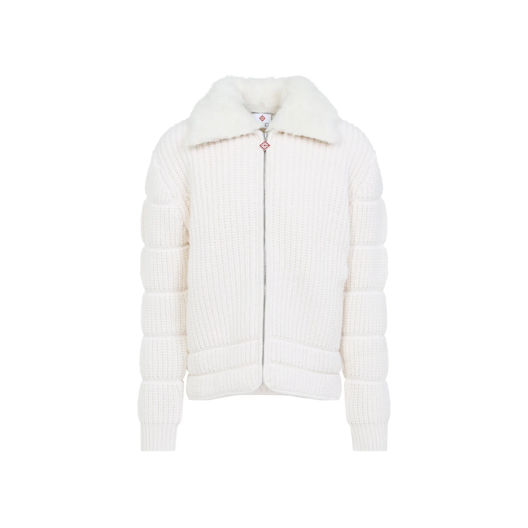 WHITE MERINO WOOL RIBBED PADDED JACKET sold by Lord & Taylor