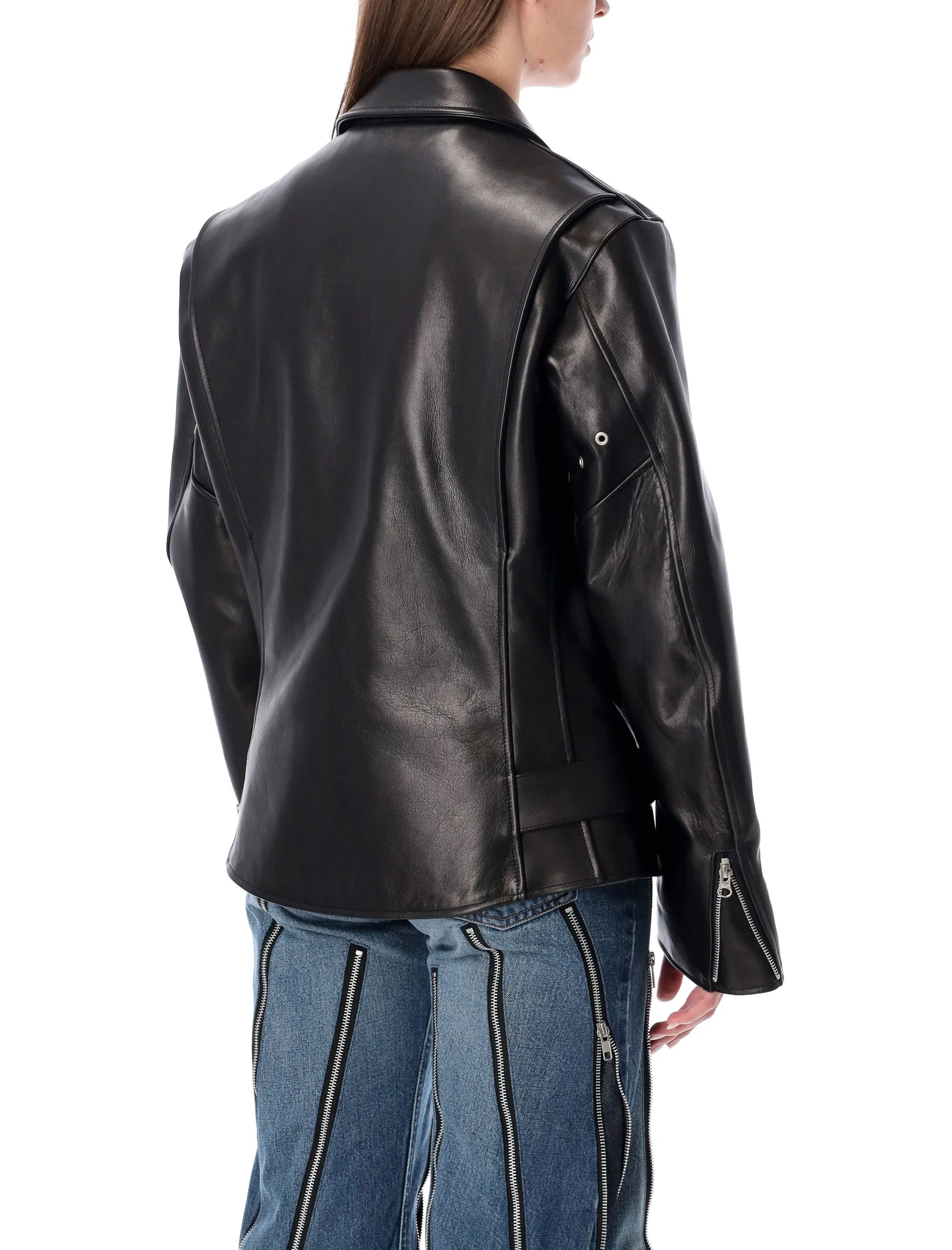 JUNYA WATANABE BLACK LEATHER BIKER JACKET sold by Lord & Taylor product image thumbnail 2