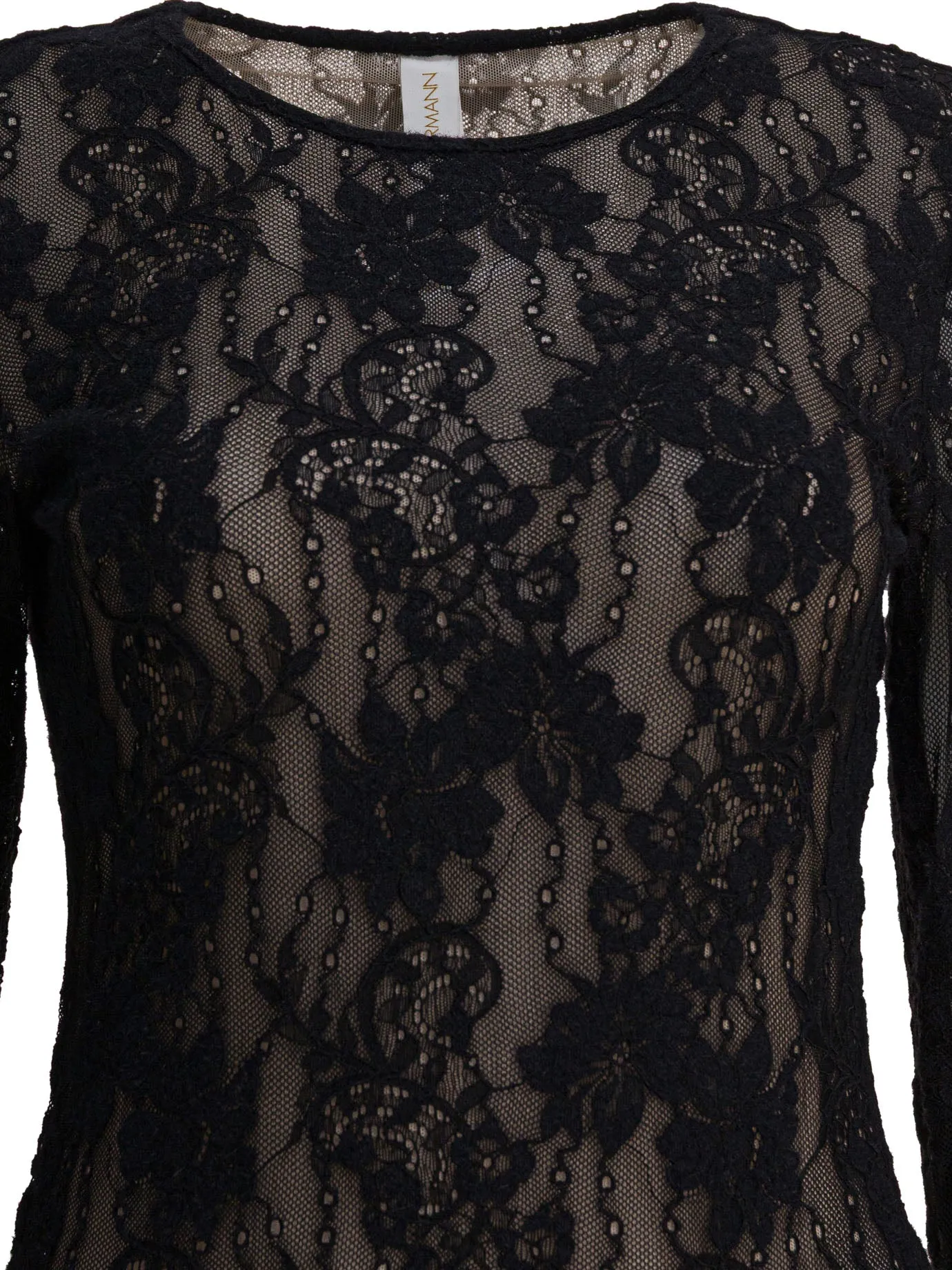 PERFORATED LACE BODYSUIT sold by Lord & Taylor product image thumbnail 3