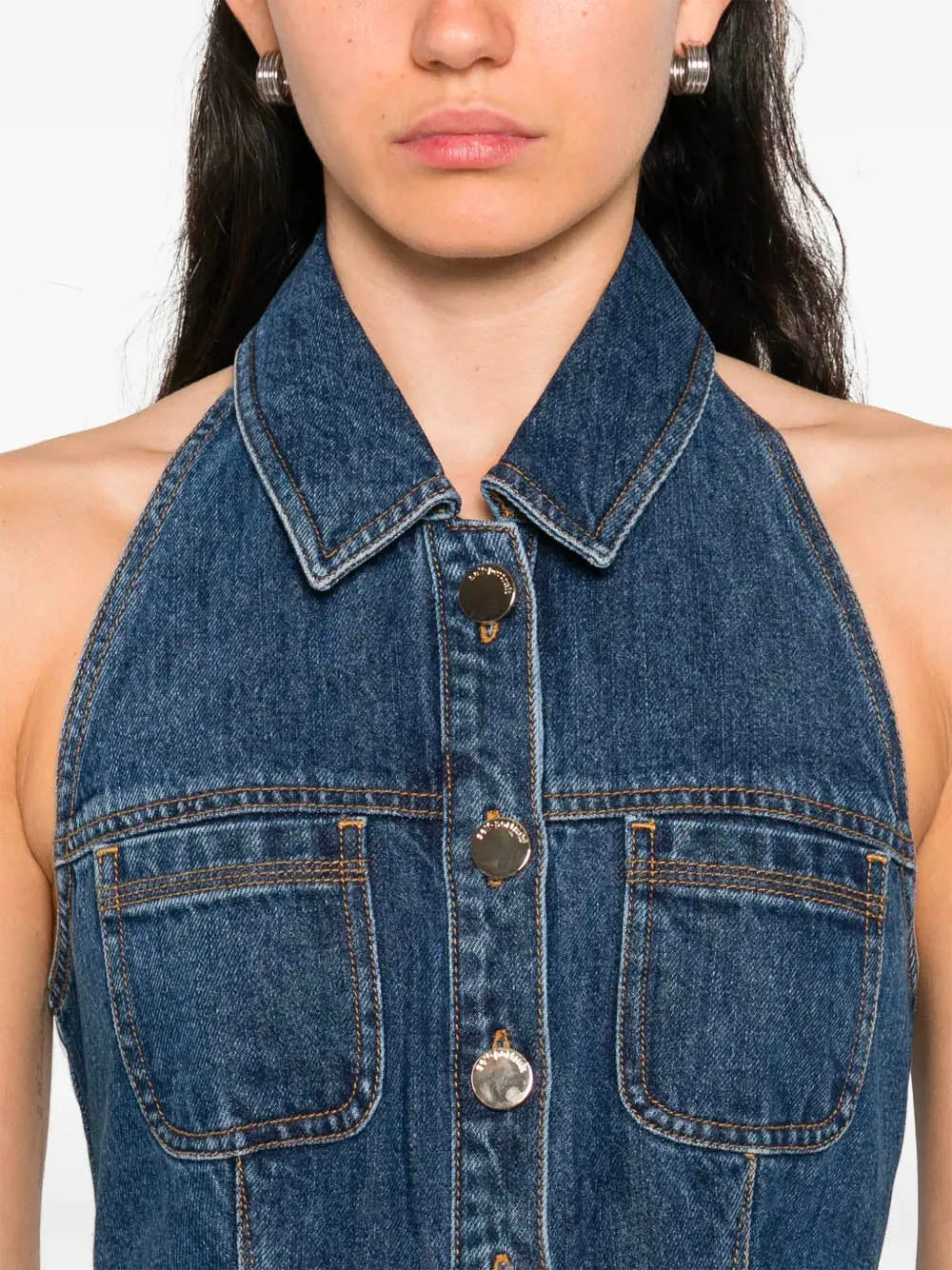 DENIM SLEEVELESS FLARED MINI DRESS sold by Lord & Taylor product image thumbnail 5