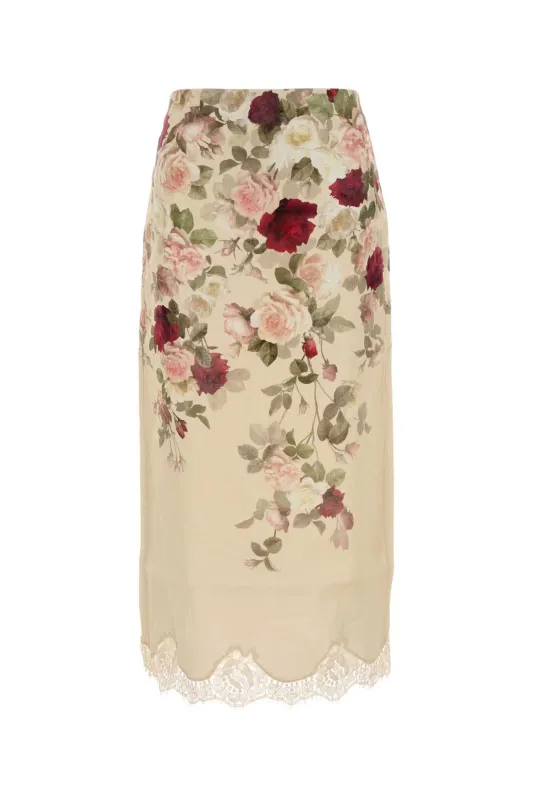 PRINTED LINEN HYPNOTIC SKIRT sold by Lord & Taylor