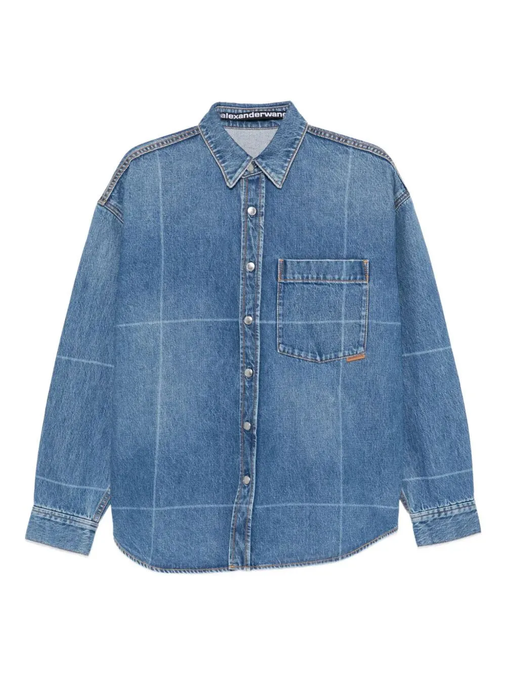 GRID-PATTERN DENIM SHIRT sold by Lord & Taylor