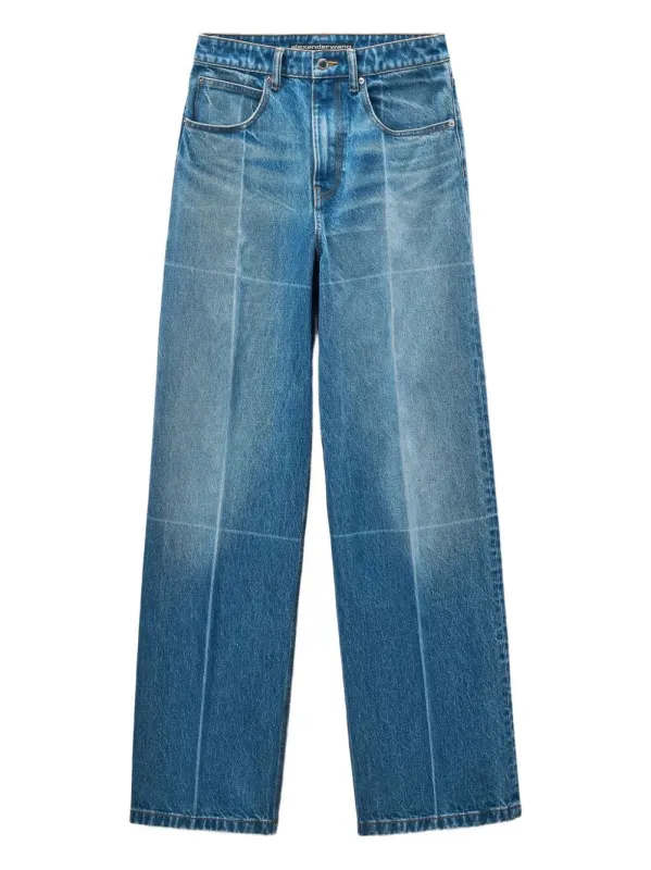 FOLDLINE WIDE STRAIGHT-LEG JEANS sold by Lord & Taylor