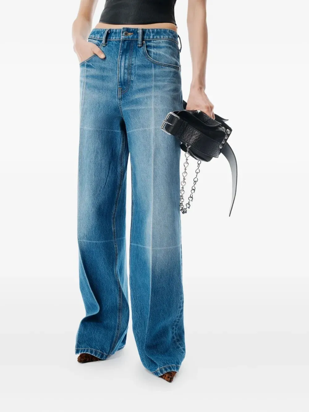 DENIM WIDE-LEG JEANS sold by Lord & Taylor product image thumbnail 3